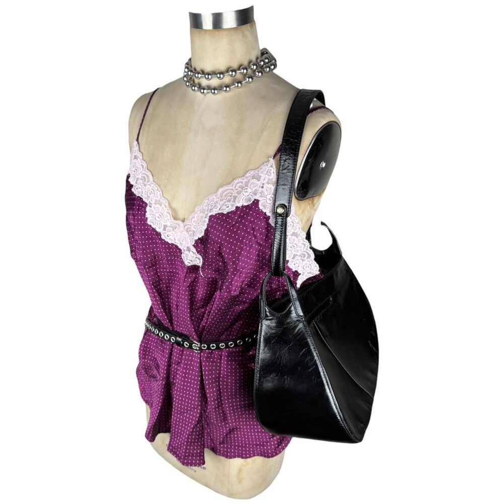 Y2K Hillard & Hanson 100% Silk Purple Polka, size XXL